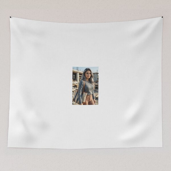 Item preview, Woman with Tote Bag at Construction Site designed and sold by CathryneDelamort.