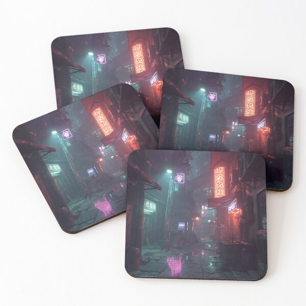 Item preview, Neon Cat in Cyberpunk Alley designed and sold by Visual Foundry.