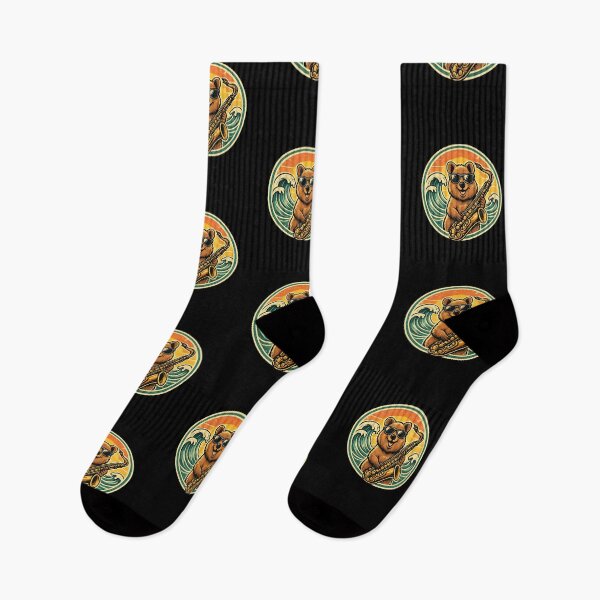 Item preview, Surf Jazz Bear Saxophone Retro Design Style designed and sold by AnnSign.