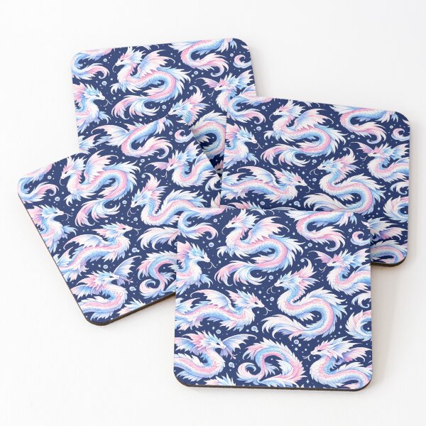 Item preview, Trans Pride Sea Dragons Pattern Art designed and sold by EchoPrint Co..