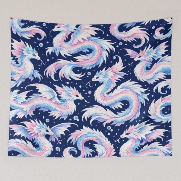 Item preview, Trans Pride Sea Dragons Pattern Art designed and sold by EchoPrint Co..