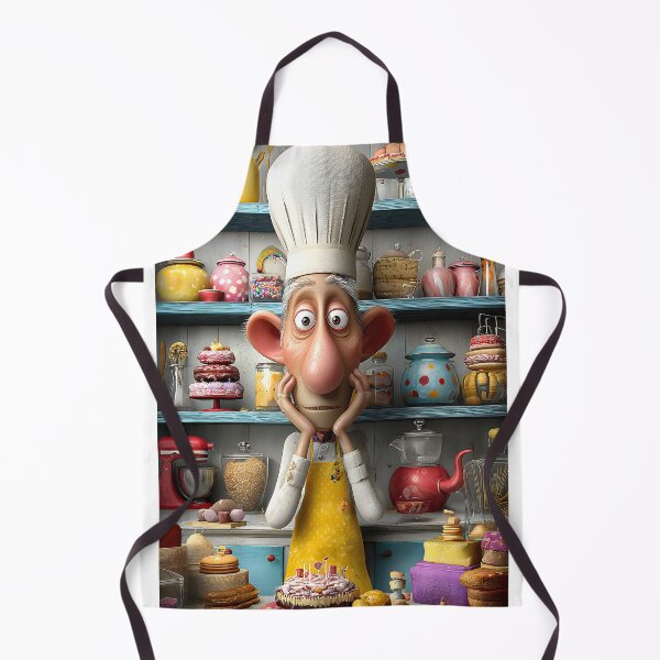 Item preview, Whimsical baker with a colorful cake spread designed and sold by Artessie.
