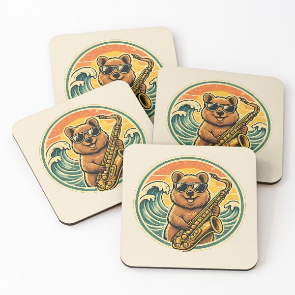 Item preview, Surf Jazz Bear Saxophone Retro Design Art designed and sold by AnnSign.