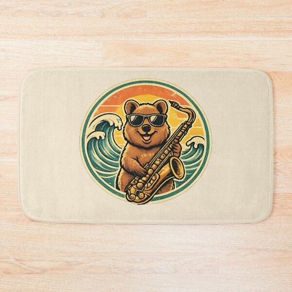 Item preview, Surf Jazz Bear Saxophone Retro Design Art designed and sold by AnnSign.