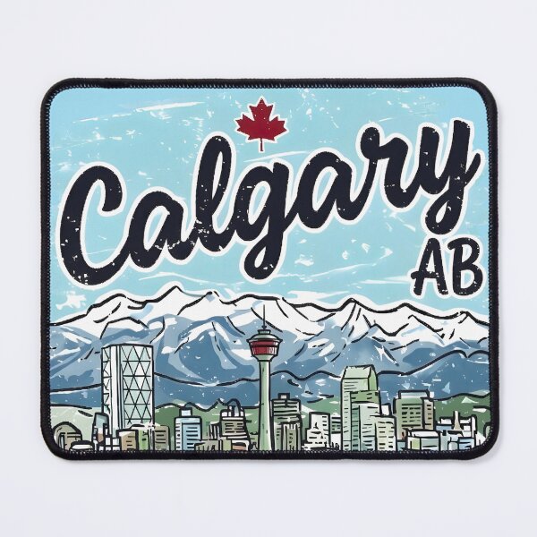 Item preview, Calgary Alberta Cute Blue Cityscape Retro Skyline designed and sold by HowToCanadian.