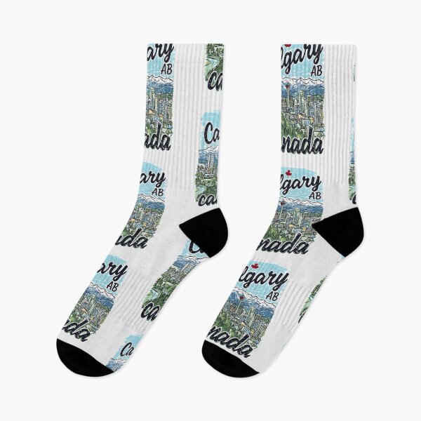 Item preview, Calgary Alberta Cute Blue Cityscape Retro Skyline  designed and sold by HowToCanadian.