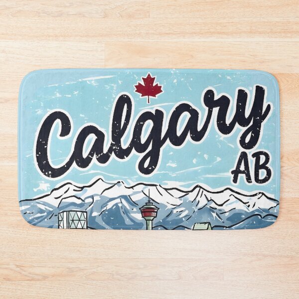 Item preview, Calgary Alberta Cute Blue Cityscape Retro Skyline  designed and sold by HowToCanadian.