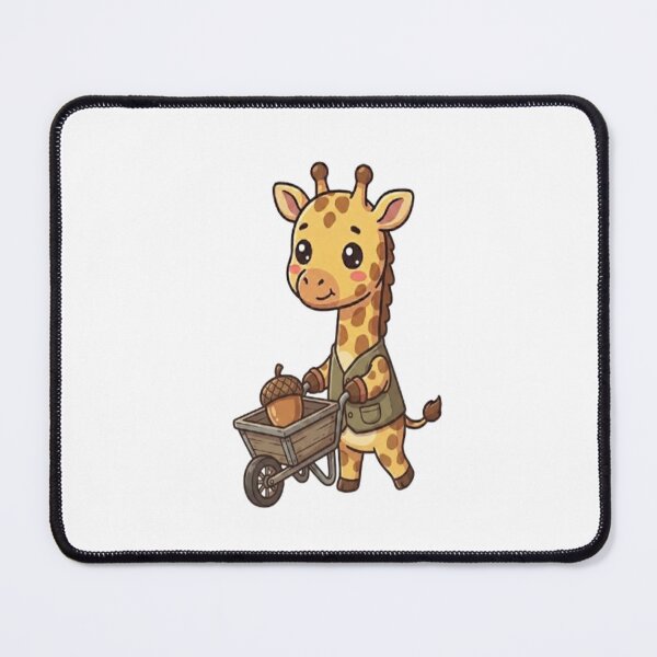 Item preview, Cute Giraffe Pushing Acorn Wheelbarrow designed and sold by Ella_Sketch.