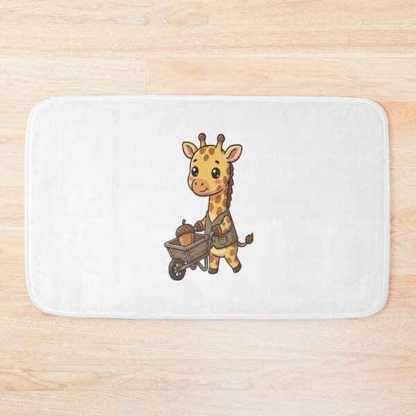 Item preview, Cute Giraffe Pushing Acorn Wheelbarrow designed and sold by Ella_Sketch.