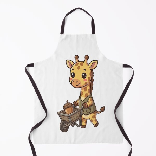 Item preview, Cute Giraffe Pushing Acorn Wheelbarrow designed and sold by Ella_Sketch.