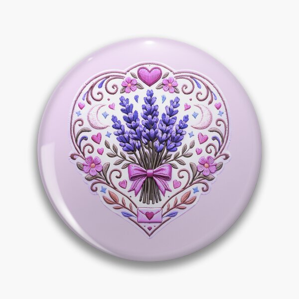 Item preview, Thread Heart Embroidery With Lavender Filigree designed and sold by Romanticyvoz.