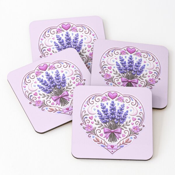 Item preview, Thread Heart Embroidery With Lavender Filigree designed and sold by Romanticyvoz.