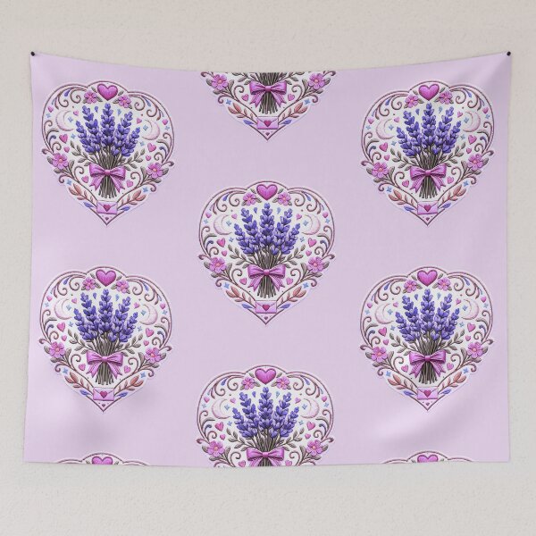 Item preview, Thread Heart Embroidery With Lavender Filigree designed and sold by Romanticyvoz.
