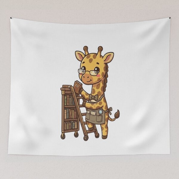Item preview, Cute Giraffe Librarian Organizing Books designed and sold by Ella_Sketch.