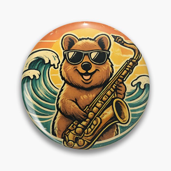 Item preview, Surf Jazz Bear Saxophone Retro Design Shape designed and sold by AnnSign.