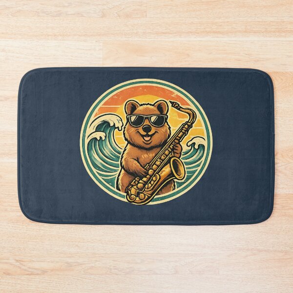 Item preview, Surf Jazz Bear Saxophone Retro Design Shape designed and sold by AnnSign.