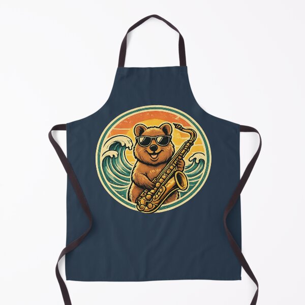 Item preview, Surf Jazz Bear Saxophone Retro Design Shape designed and sold by AnnSign.