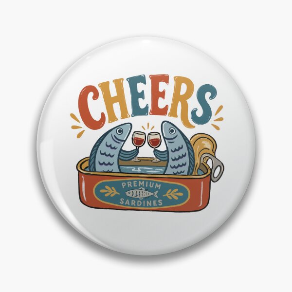 Item preview, Two sardines drinking wine  designed and sold by The Curious Cow.
