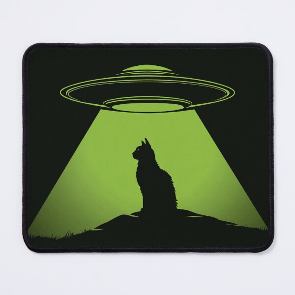 Item preview, UFO Tractor Beam Cat Abduction designed and sold by Cosmic Cactus.