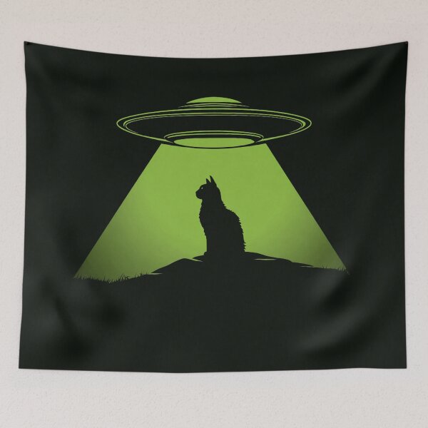 Item preview, UFO Tractor Beam Cat Abduction designed and sold by Cosmic Cactus.