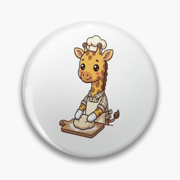 Item preview, Cute Giraffe Baker Kneading Dough designed and sold by Ella_Sketch.