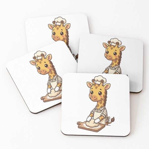 Item preview, Cute Giraffe Baker Kneading Dough designed and sold by Ella_Sketch.