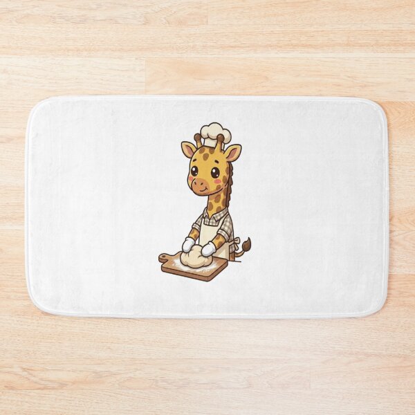 Item preview, Cute Giraffe Baker Kneading Dough designed and sold by Ella_Sketch.
