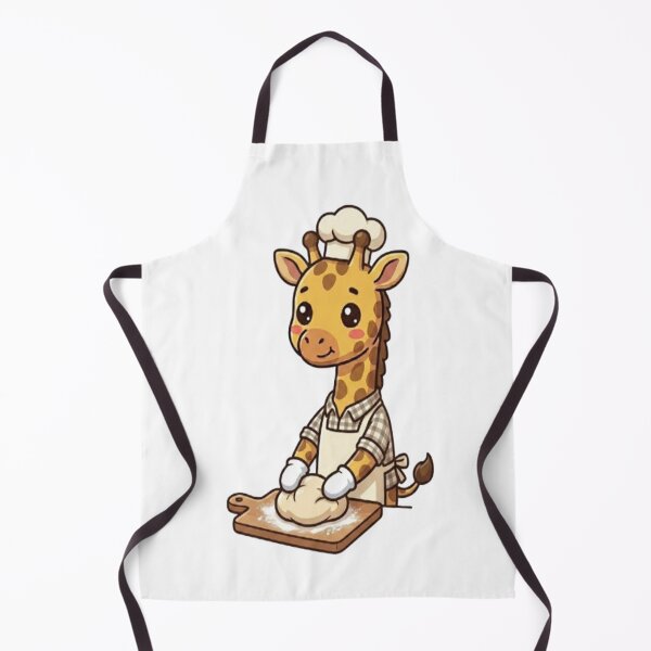 Item preview, Cute Giraffe Baker Kneading Dough designed and sold by Ella_Sketch.