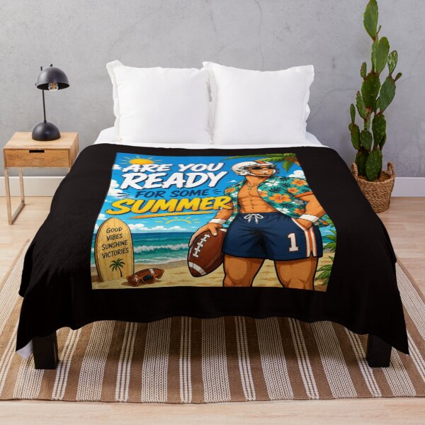 Item preview, Are You Ready for Some Summer Cartoon Football Beach designed and sold by NapoliApparel.