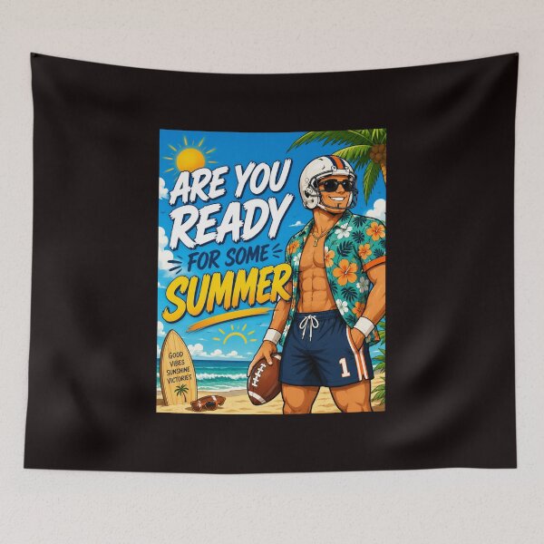 Item preview, Are You Ready for Some Summer Cartoon Football Beach designed and sold by NapoliApparel.