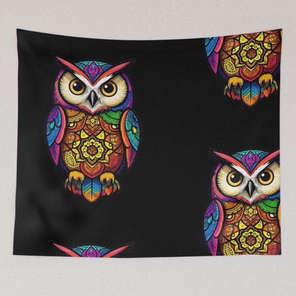 Item preview, Vibrant Mandala Owl Geometric Illustration designed and sold by QuirkyCloud Designs.