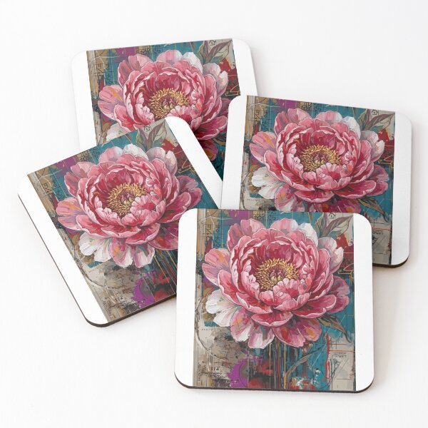 Item preview, Vibrant Peony Flower Abstract Art – Colorful Botanical Painting with Modern Street Style designed and sold by PrintforDesign.