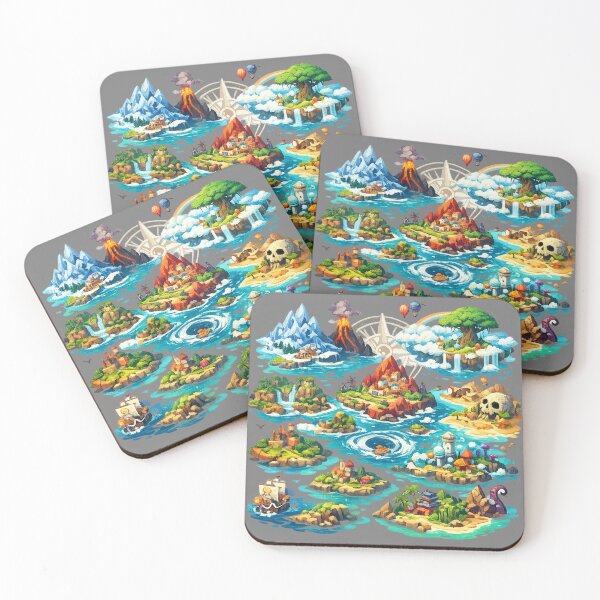 Item preview, Varied and creative islands in a pirate world, colorful design  designed and sold by Moonshroomarts.
