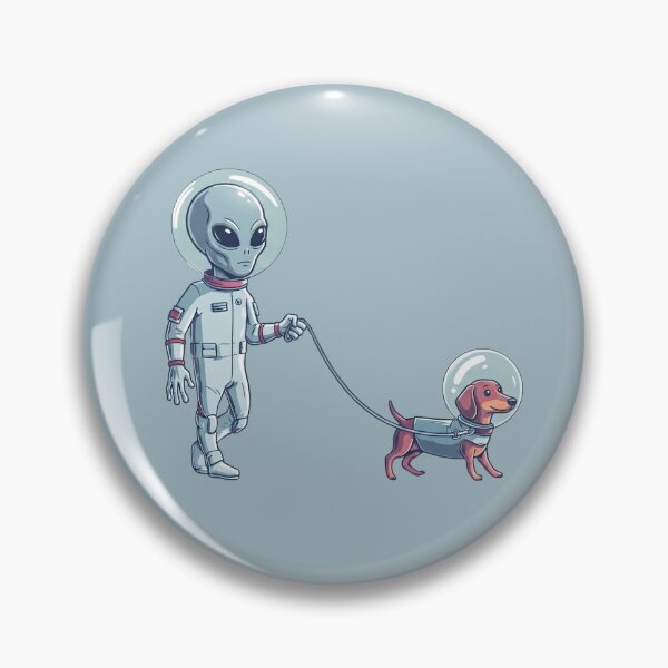 Item preview, Alien Astronaut Walking Dachshund designed and sold by Cosmic Cactus.