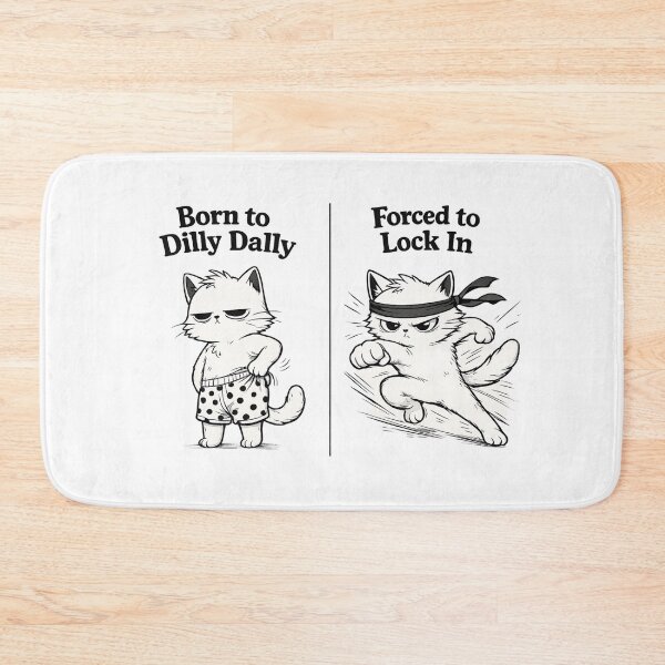 Item preview, Born To Dilly Dally Forced To Lock In Funny Cat Meme Shirt designed and sold by VibeOffline Studio.