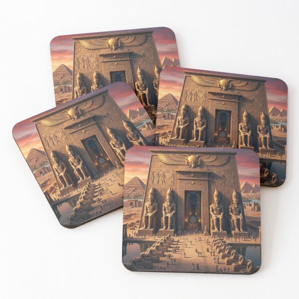 Item preview, Ancient Egyptian Temple Sunset Majestic Civilization Art designed and sold by Queen Cleopatra.