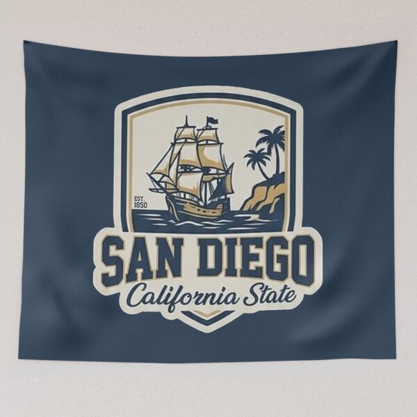 Item preview, San Diego California State - Vintage Coastal Ship Crest designed and sold by The True American.