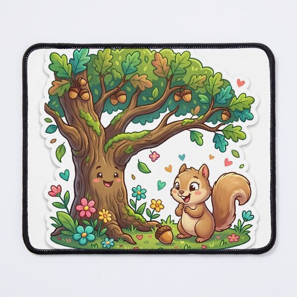 Item preview, cute squirrel with happy tree designed and sold by Meno10.