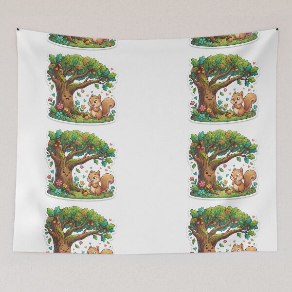 Item preview, cute squirrel with happy tree designed and sold by Meno10.