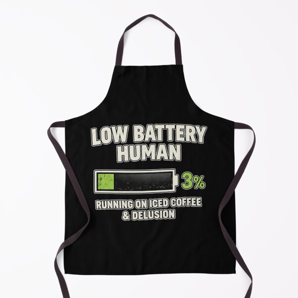 Item preview, Low Battery Human – Running on Iced Coffee & Delusion Funny Design designed and sold by MartBook.
