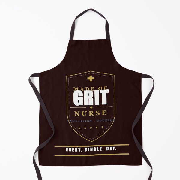 Item preview, Made Of Grit Nurse Pride Bold Shield Badge Navy Gold Graphic Tee designed and sold by Mega-Shopping.