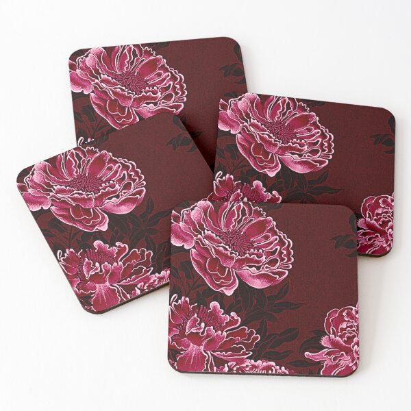 Item preview, Dark Burgundy Peony Art | Japanese Botanical Aesthetic | Victorian Gothic designed and sold by BatNature.