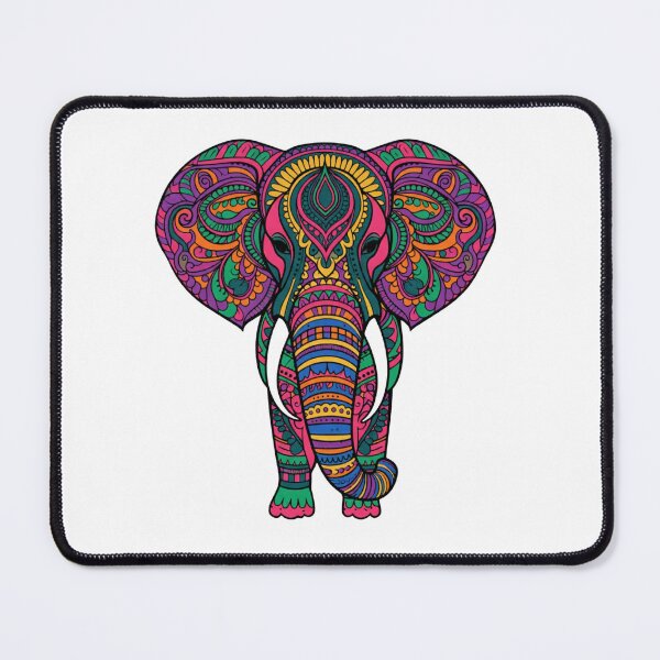 Item preview, Colorful Psychedelic Elephant Paisley Illustration designed and sold by QuirkyCloud Designs.