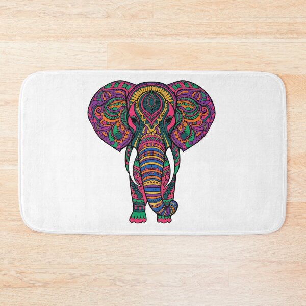 Item preview, Colorful Psychedelic Elephant Paisley Illustration designed and sold by QuirkyCloud Designs.