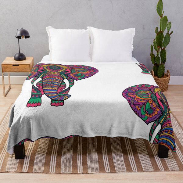 Item preview, Colorful Psychedelic Elephant Paisley Illustration designed and sold by QuirkyCloud Designs.