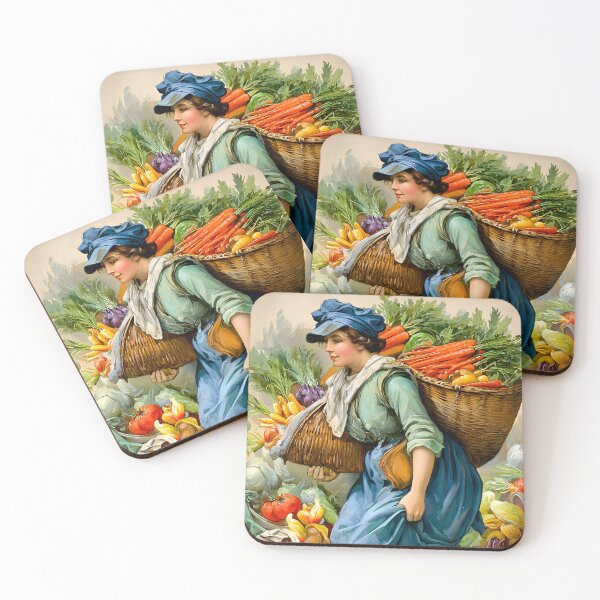 Item preview, Morning Market Scene with Fresh Produce and Woman designed and sold by Artessie.
