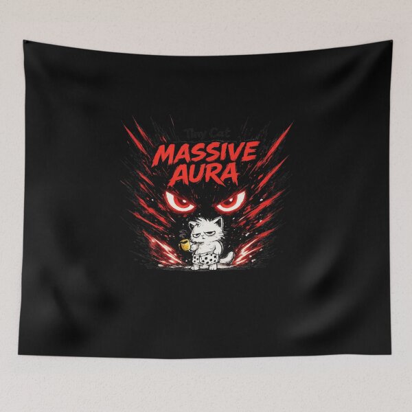 Item preview, Tiny Cat Massive Aura Funny Meme Cat Shirt designed and sold by VibeOffline Studio.