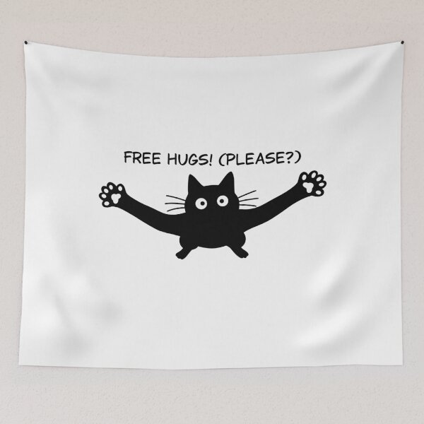 Item preview, Black and white funny cat. Cat hugs designed and sold by Millena art.