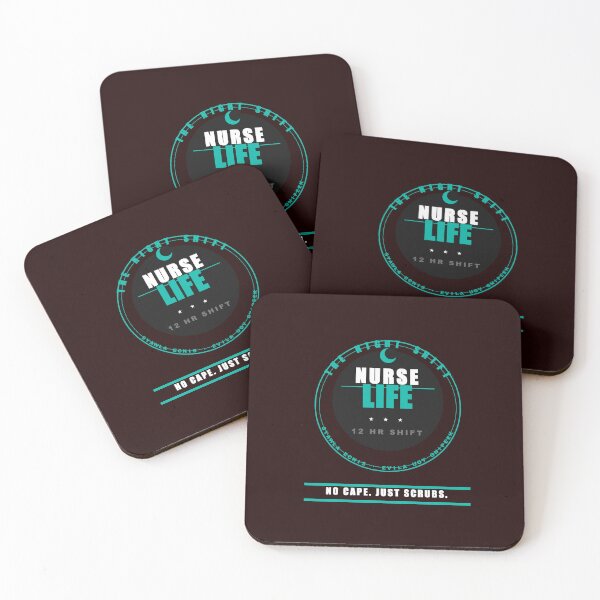 Item preview, Night Shift Nurse Life Bold Teal Circle Badge No Cape Just Scrubs Tee designed and sold by Mega-Shopping.