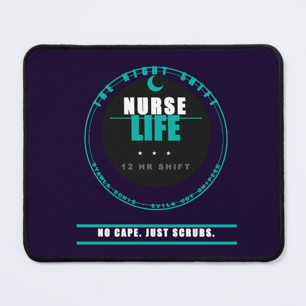 Item preview, Night Shift Nurse Life Bold Teal Circle Badge No Cape Just Scrubs Tee designed and sold by Mega-Shopping.